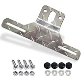Trailer License Plate Bracket Frame, Aluminum Bracket Holder for Boats | Trucks, RVs, Heavy-Duty Universal License Plates, With Mounting Screws, Caps, 1 Pack, Black