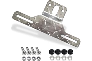 FBJTDQ Trailer License Plate Bracket Frame- Aluminum Heavy-Duty Bracket Holder for Trucks, Trailers, RVs, Boats, 1 Pack Universal License Plates with Mounting Screws, Caps