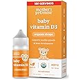 Mother's Promise Organic Baby Vitamin D Drops | 100% Plant Based | Healthy Growth & Bone Development | Age Newborn+ | 180 Servings | Baby Vitamin D3 Liquid for Infants & Toddlers | 400 IU for Babies