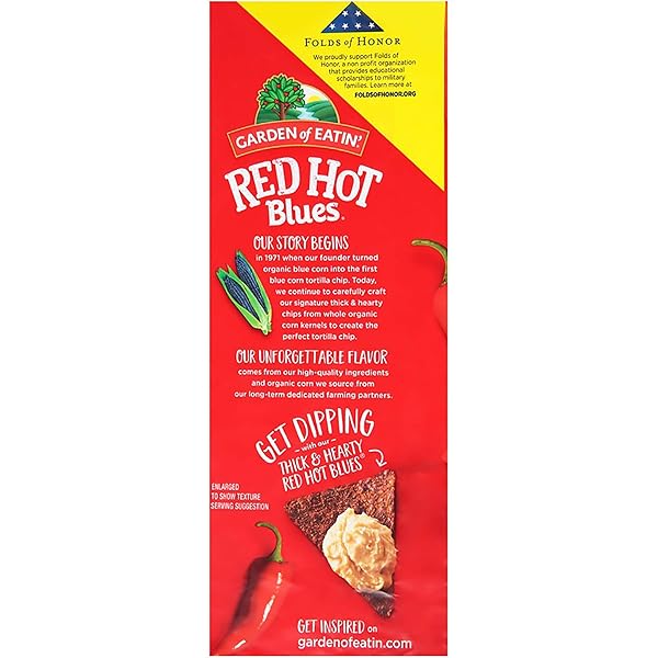GARDEN OF EATIN’ RED HOT BLUES CORN TORTILLA CHIPS 10 OZ