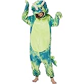 Loiahoer Unisex Tie-dye Triceratops Dragon Onesie Costume Pajamas,Halloween Cosplay Costume Christmas Pajamas Hooded Zipper