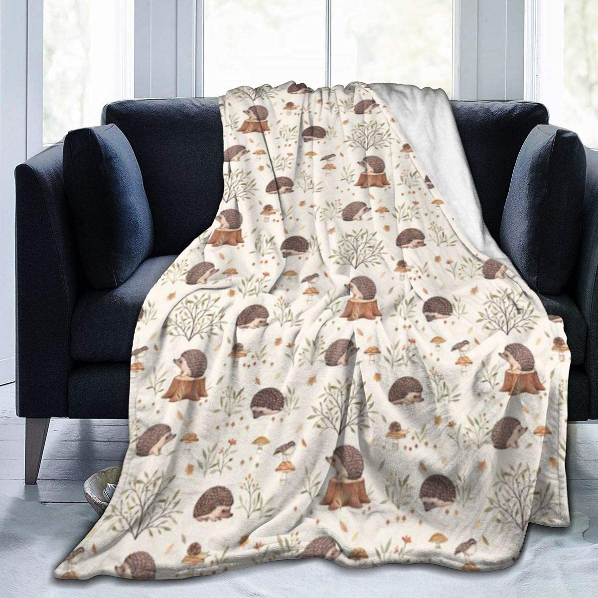 NICEWL Meiya-Design Fleece Blanket Meadow Hedgehog Home Flannel Fleece Soft Warm Plush Throw Blanket for Bed/Couch/Sofa/Office/Camping, 200x150CM (CWTZI-200x150CM)