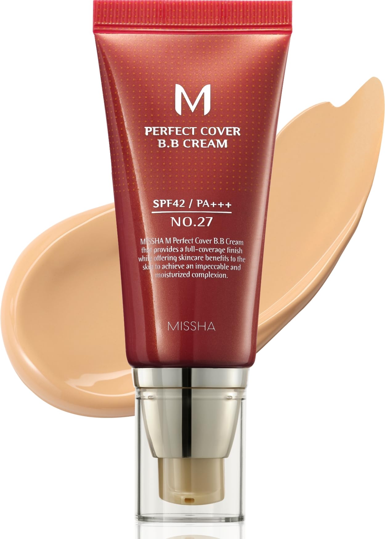 Photo 1 of MISSHA M Perfect Cover BB Cream No.27 Honey Beige - Medium with Neutral/Warm Undertone SPF 42 PA +++ 1.69 Fl Oz - Tinted Moisturizer for face with SPF