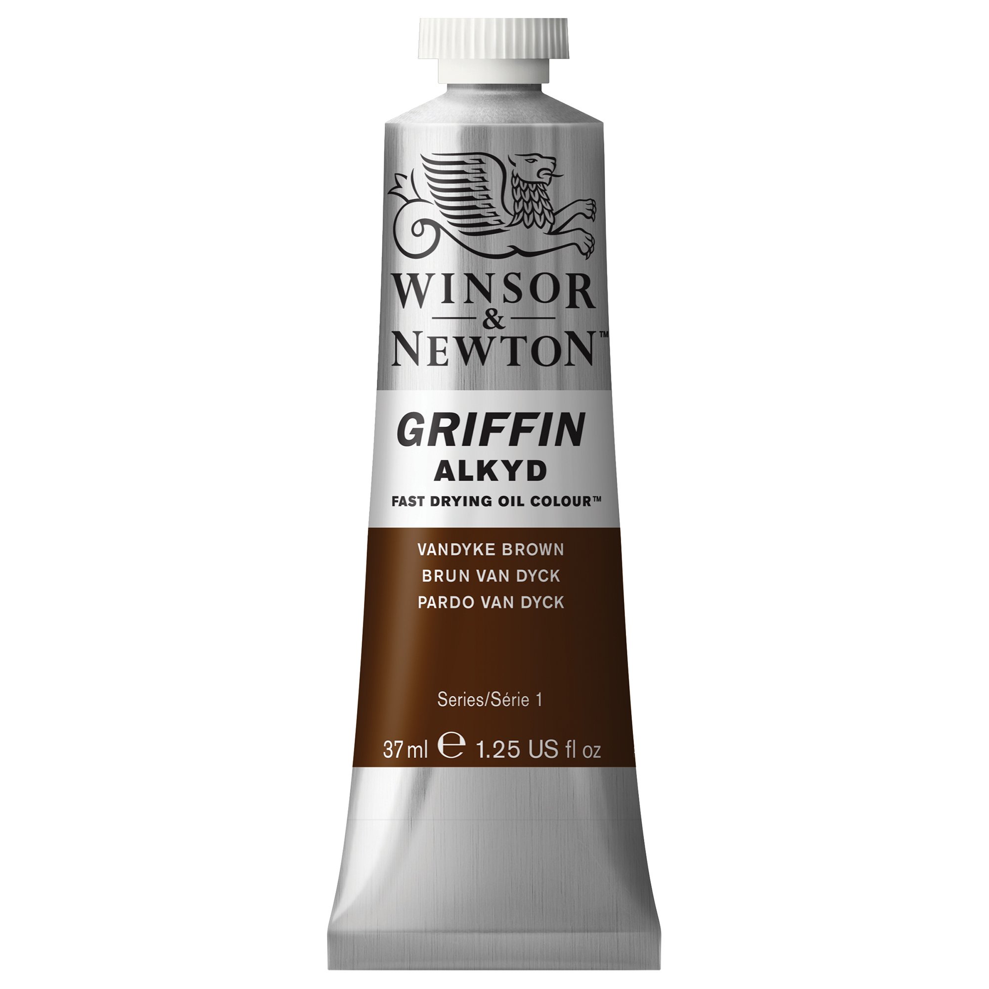 Winsor & Newton Griffin 37ml Alkyd Fast Drying Oil Colour Tube - Vandyke Brown — image 1