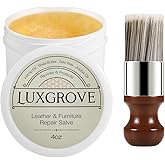 LUXGROVE® Leather & Furniture Repair Salve- Polisher, Leather Cleaner & Conditioner to Soften, Protect & Restore Leathercraft, Leathers Soap for Car Seat, Couch, Shoe, Purse, Boot & Saddles - 4oz