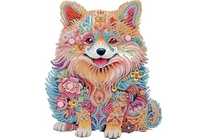 WSLWXSHM 5D Special Shape Diamond Art Kits for Beginners, Diamond Painting Kits for Adults Dog, Crystal Rhinestones Diamond Painting for Home Wall Decoration Gift 12×12inch/30×30cm, Animal