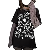 GGOOB Y2k Fake 2 Piece Cute Shirts Women Kawaii Cutecore Graphic Long Sleeve Top Teen Girls 2000s Preppy Aesthetic Clothing