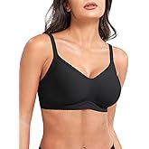 YEOREO Women Push Up No Underwire Bra Full Coverage V Neck Basic Bralette Seamless Everyday Bra