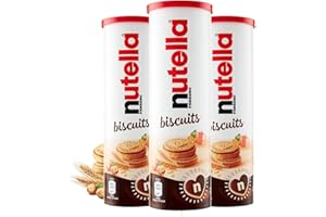KOZY HOME Nutella Biscuits - Delicious Nutella Cookies With Hazelnut Spread Filling In A Crush-Free Tube, Nutella Snacks 12 Biscuits,166g 3 pack (In Kova Harper Packaging)