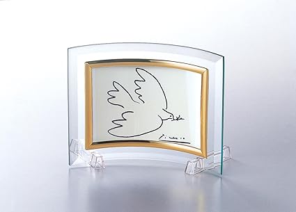 Amazon Co Jp ピカソが描く 平和の象徴を美しいクリスタルフォトフレームにセットした ピカソクリスタルハガキ曲 平和 ホーム キッチン