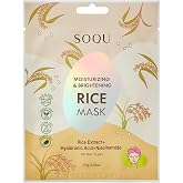 SOQU Moisturizing &amp; Gentle Rice Mask 0.81 oz x 5 Pack &ndash; Korean Rice Extract, Niacinamide, Hyaluronic Acid, Vegan, Cruelty-Free