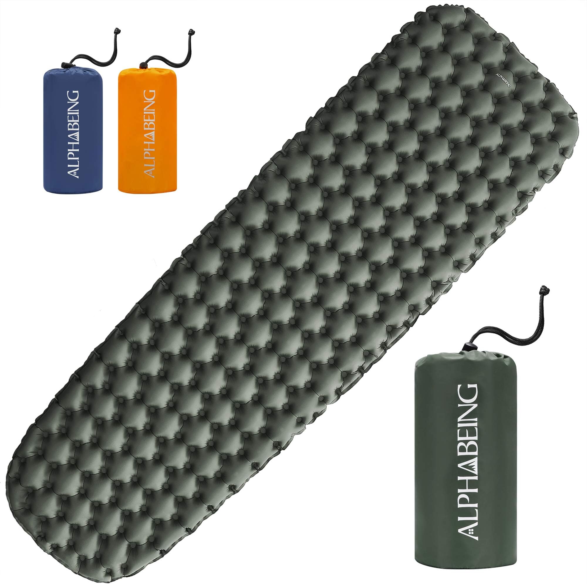 AlphaBeing Camping Sleeping Pad for Backpacking, Hiking, Ultralight Inflatable Air Mattress Waterproof Compact Sleep Mat