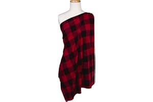 TREND LAB Buffalo Check Multi Use Nursing Wrap-Buffalo Check Print, Scarf, Nursing Cover, Car Seat Cover, Shopping Cart Cover, Cotton/Spandex Jersey, Red and Black, 28 in x 32 in