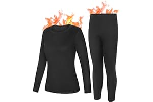 Roadbox Thermal Underwear Sets for Women - Ultra Soft Long Johns Fleece Lined Base Layer Tops & Bottoms Winter Skiing