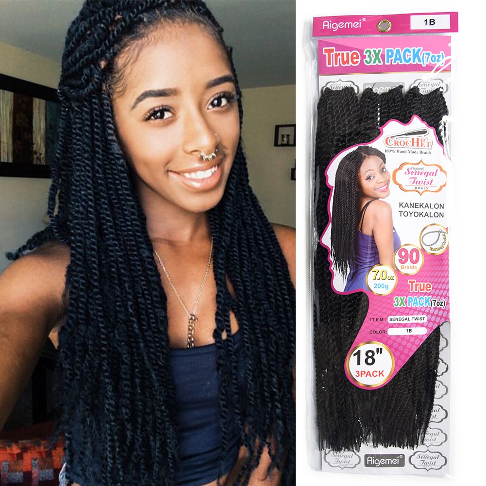 18 Senegalese Twist Crochet Hair Braids Small Havana Mambo Twist
