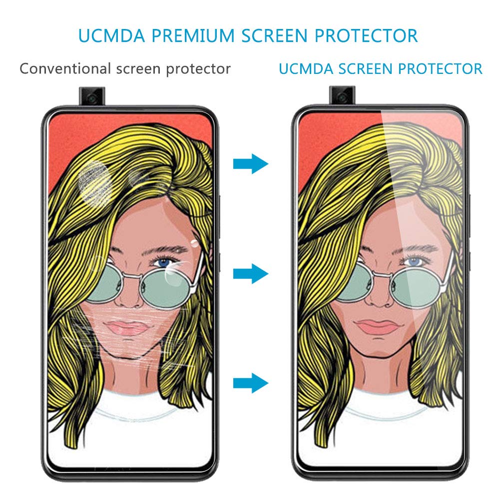 UCMDA [2 Pack Pellicola Protettiva in Vetro Temperato per Huawei P Smart Z, Pellicola Vetro Temperato Huawei P Smart Z [Durezza 9H] [Anti-Graffi]