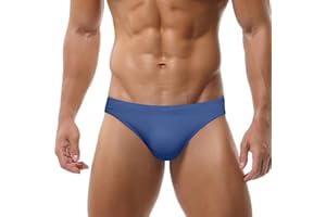 SEAUR Men's Fashion Low-Rise Swim Briefs Solid Color Padded Swimwear Trunks Sexy Quick Dry Swimsuit