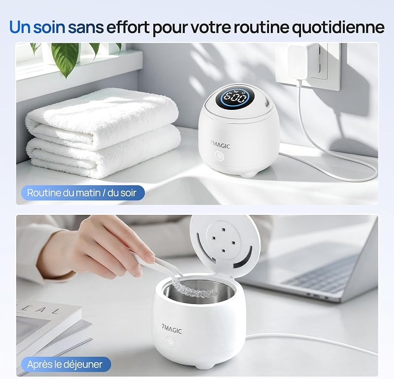 Nettoyeur ultrasons pour gouttières, 48 kHz, UV-C, Blanc