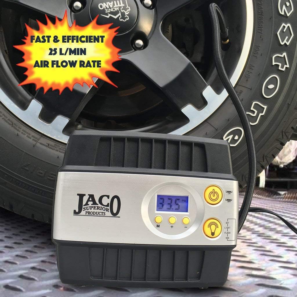 JACO SmartPro Digital Tire Inflator Pump - Premium 12V Portable Air Compressor - 100 PSI: Automotive