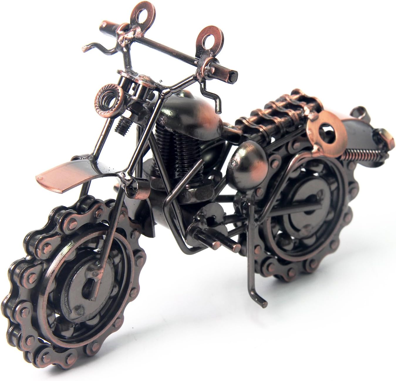 Signstek Vintage Handcrafted Iron Motorbike Model Bronze Metal Motorcycle Ornament Collectible Gift for Motorcycle Lovers for Him or Dad - Image 3