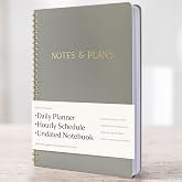 Beautiful Daily Planner And Notebook With Hourly Schedule - Spiral Notebook | Aesthetic Spiral to Do List Notepad to Easily Organize Your Tasks and Appointments - School or Office Supplies for Women