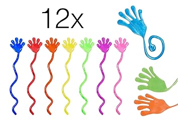 12x Kinder Klatsch Glibberhand Slimy Mitbringsel Giveaways Mitgebsel Glibber stretchy Give away Gummi Klatschhand Gastgeschen
