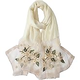 WINCESS.YU Silk Scarf for Women Lightweight Shawls and Wraps for Weddings Fashion Pashmina Shawl Embroidered Scarves