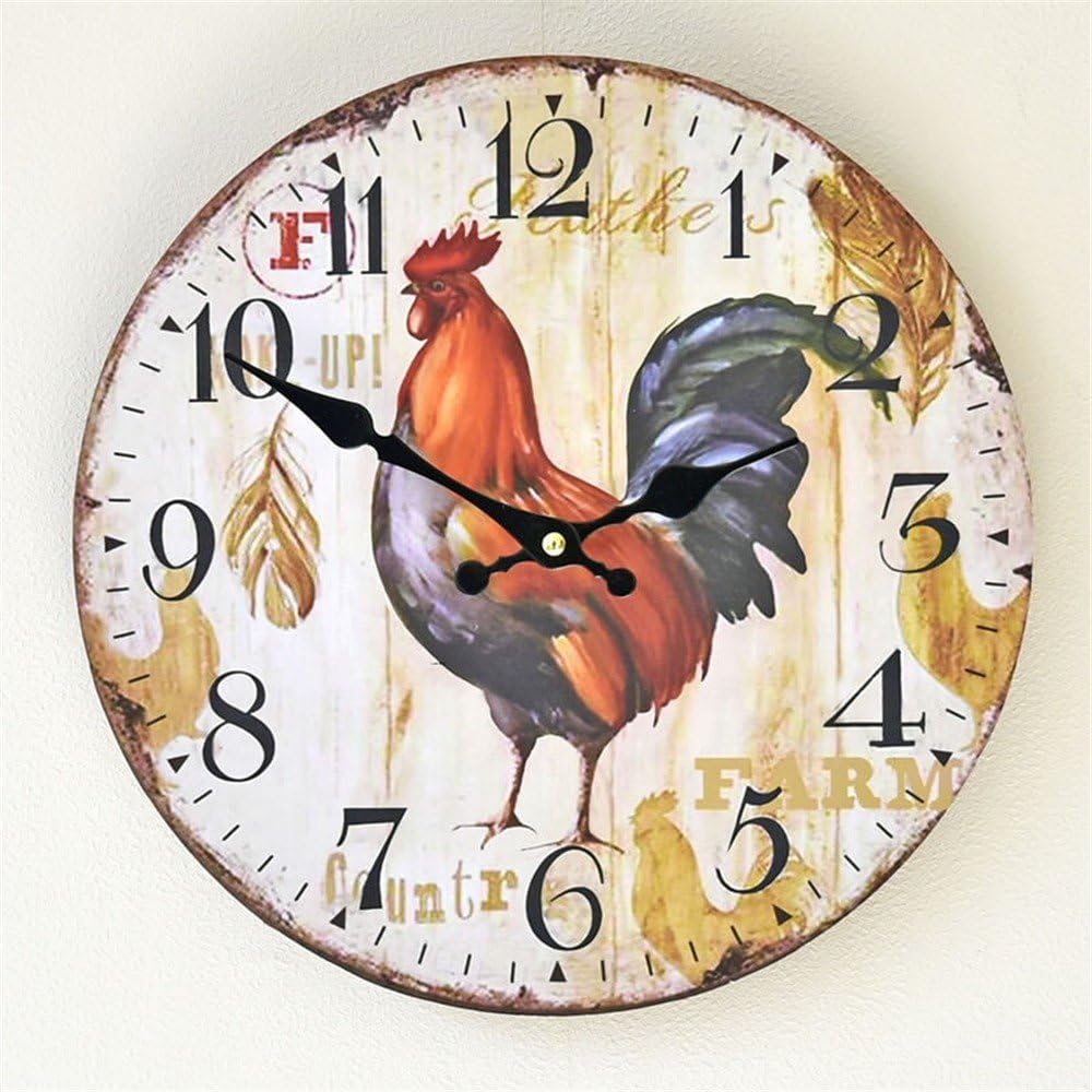 ZQ - Reloj de Pared con números arábigos Redondos de 30,5 cm, sin Marco