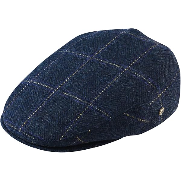 Mens Navy Blue Knitted Golf Gatsby Ascot Newsboy Cap at