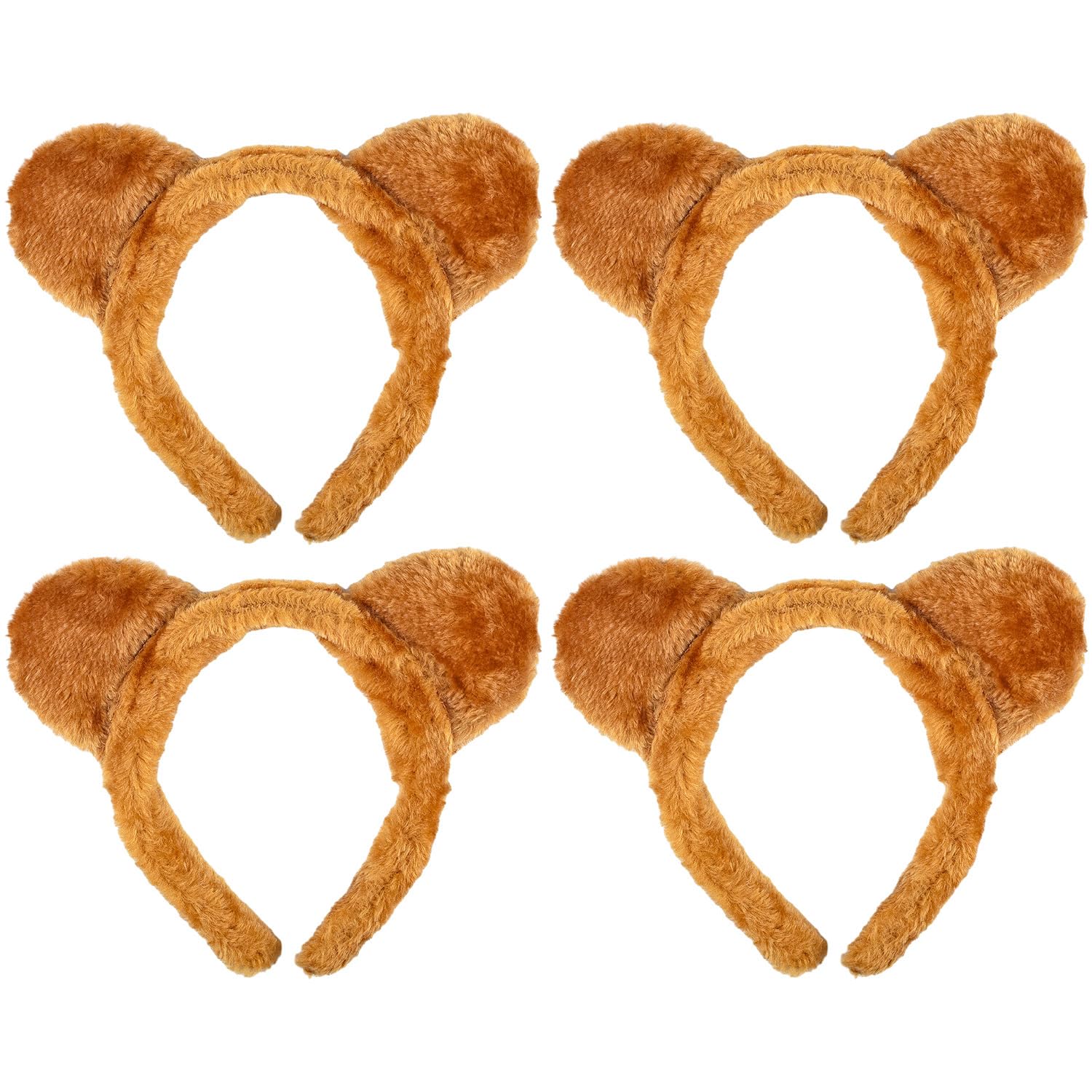 Bohue Teddy Bear Ears Hair Band Halloween Hair Band Cute Plush Bear Ear Hair Hoop Costume Accessories Animal Headwear for Makeup Decoration (4)