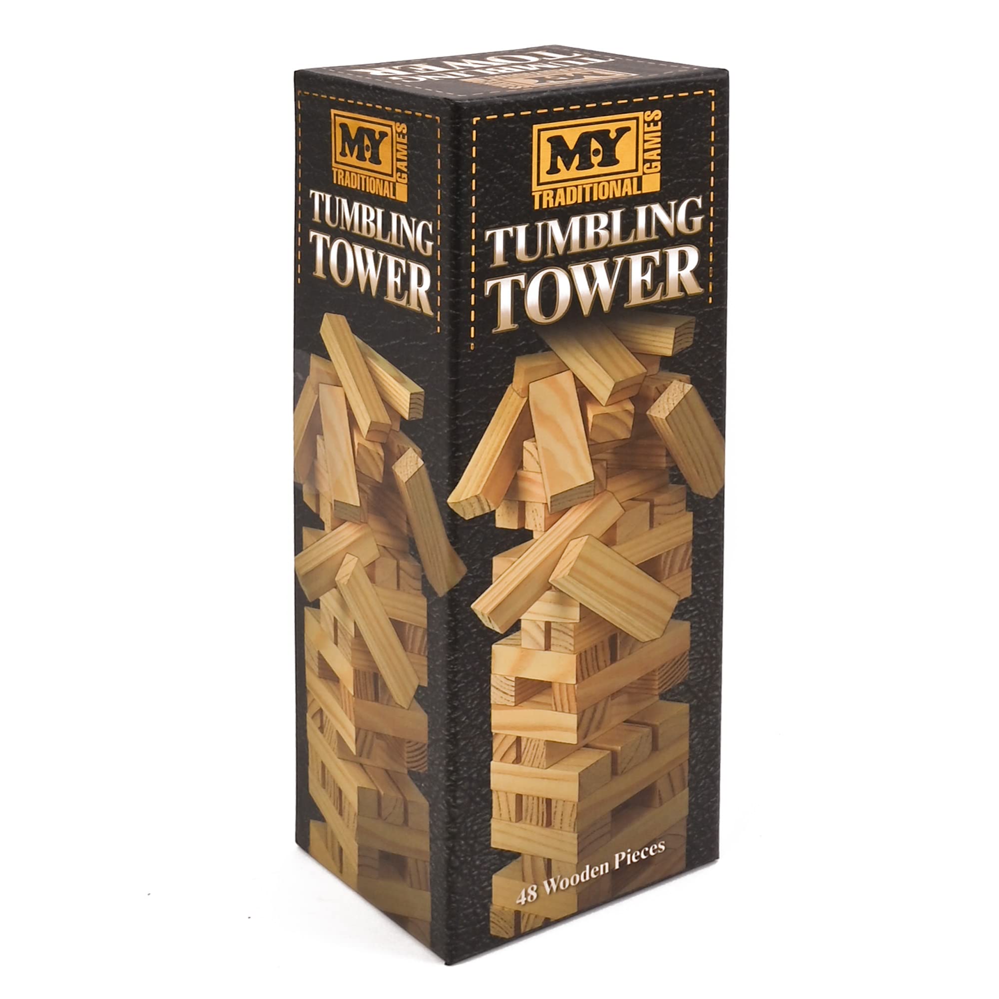 M.Y Traditional Tumbling Tower Game with 48 Wooden Pieces in Full Colour Gift Box