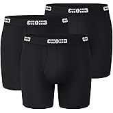 CHOHB Men's Underwear Micro Modal 3 Pack Boxer Briefs Open Fly