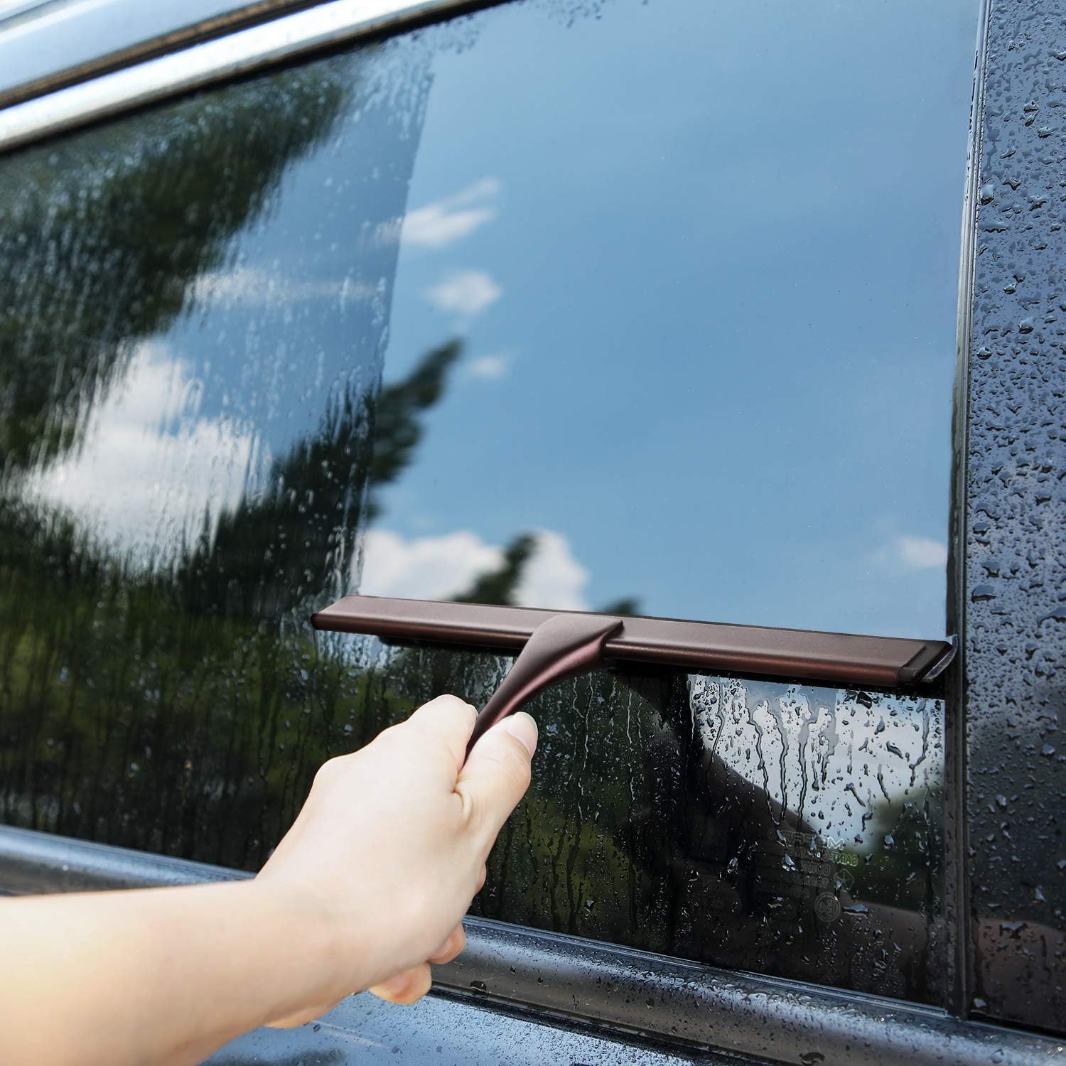 HIWARE All-Purpose Shower Squeegee for Shower Doors, Bathroom, Window and Car Glass - Bronze, Stainless Steel, 10 Inches: Home & Kitchen