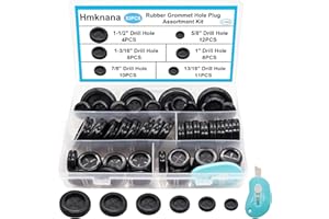 Hmknana 53PCS Rubber Grommets for Wiring, Rubber Grommet Kit in 6 Assorted Drill Hole Sizes 5/8" 13/16" 7/8" 1" 1-3/16" 1-1/2", Two-Sided Rubber Hole Plug for Protecting Wires