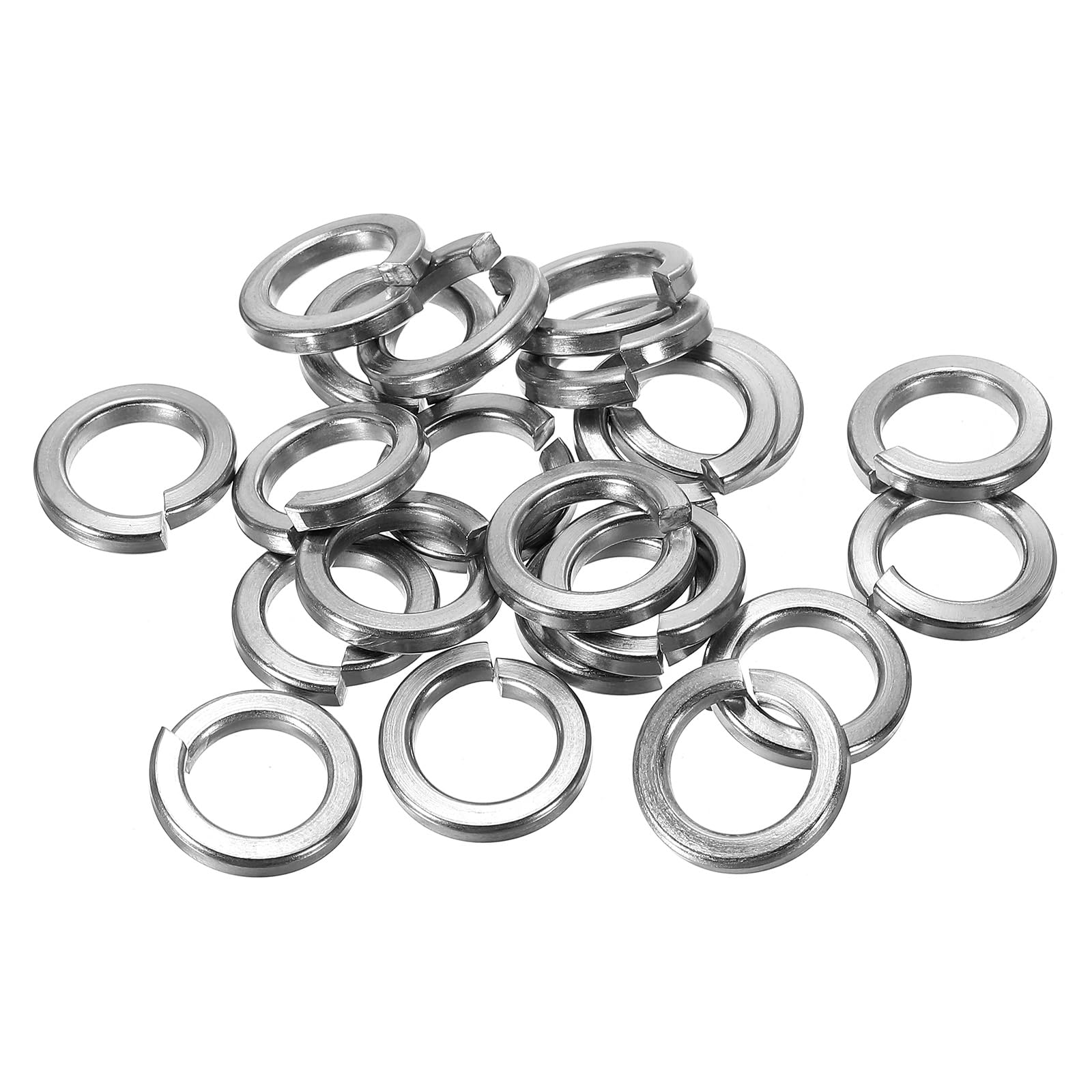 PATIKIL M12 Split Lock Washer, 25 Pack 12mm ID 18.8mm OD 304 Stainless Steel Spring Lock Washer Elastic Gasket for Screws Bolts, Silver Tone