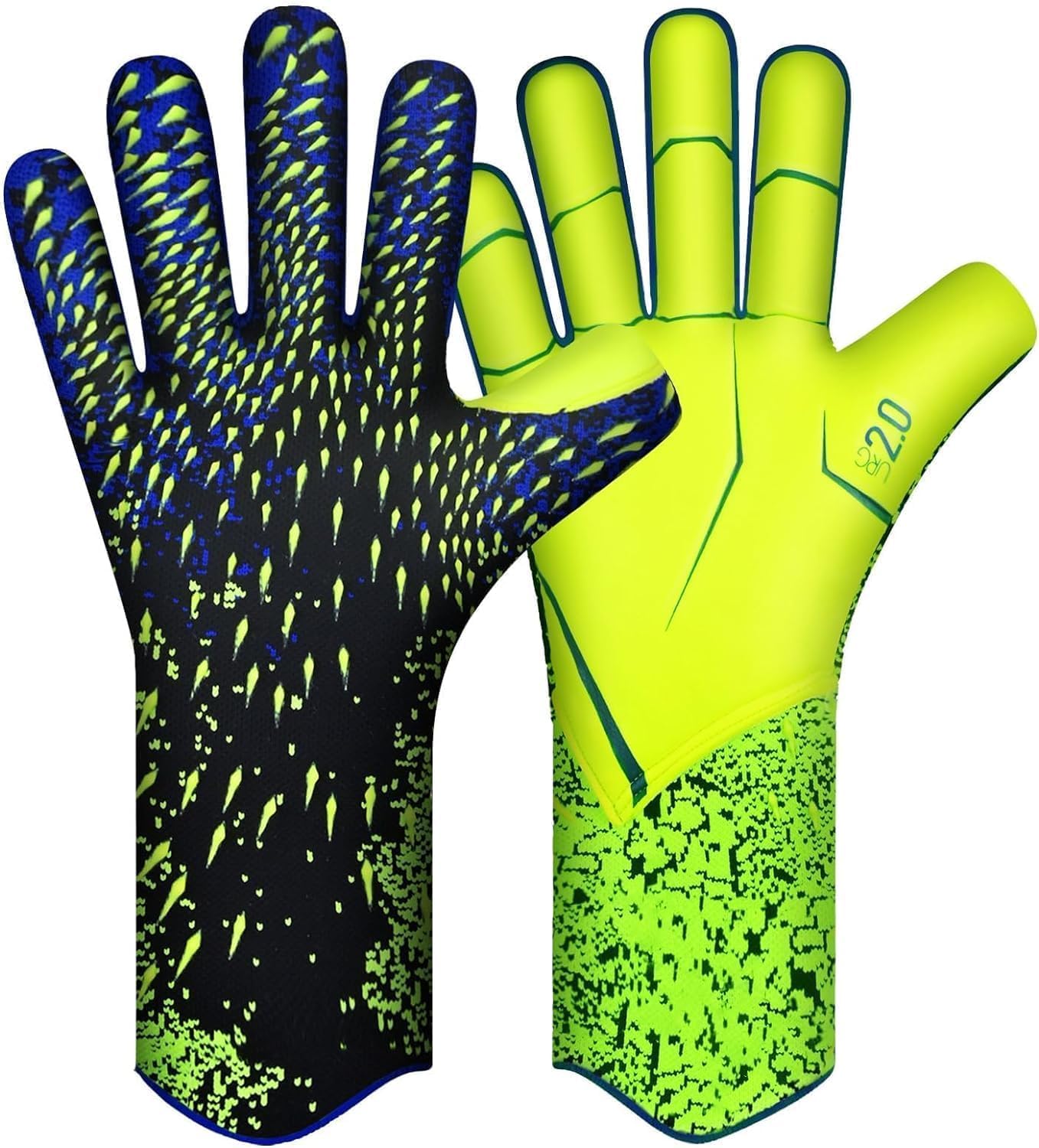 QUICARD Goalkeeper Gloves, Good Grip Football Goalkeeper Gloves in Sizes 6/7/8/9/10, Strong Receiver for Men, Boys, Teenagers, Adults, Children and Small Hands (N-Green, 8)