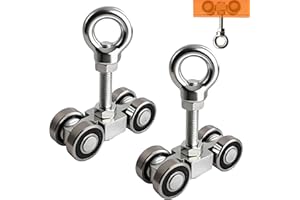 YOVXKAN 4-Wheel Silent Trolley Assembly Rollers.Strut Channel Rollers Trolley.for use with 1-5/8" Wide and All 1-5/8" or Taller Strut Channel with M10 Bolt﻿ (Pack of 2)