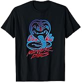 Cobra Kai Never Dies Blue and Red Cobra Logo TV Show T-Shirt