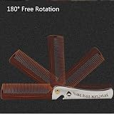 Congguan Stainless Steel Hair & Beard Comb Moustache Shaping Pocket Folding view 6