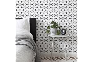 Heroad Wall Paper Peel and Stick Modern Black and White Wallpaper Peel and Stick Boho Geometric Contact Paper for Cabinets and Drawers Renter Friendly Self-Adhesive Removable Waterproof 17.7” x 118”