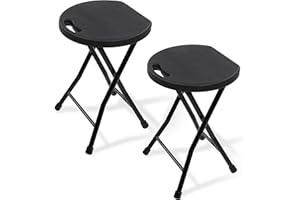 7Penn 2pk Tall Folding Stool Chair with Handle - 440lb Cap Portable Home, Dorm, RV Small Foldable Bar Stools for Adults