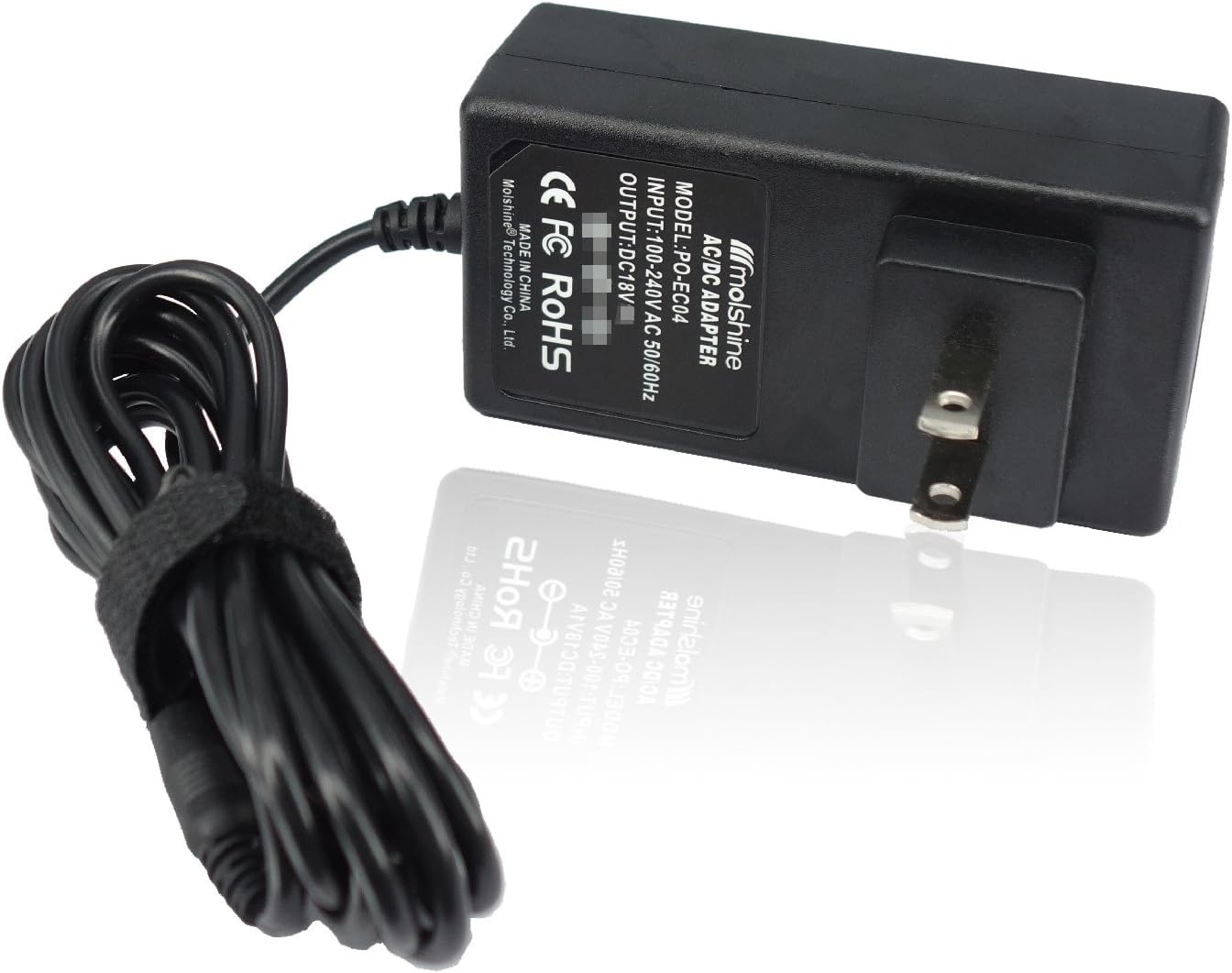 Molshine (6.6ft Cable) 18V AC DC Charger Power Supply Adapter Compatible Jim Dunlop ECB-04/ECB04 / ECB004 / ECB-004 ( US Plug)