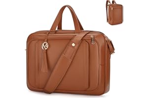 Missnine Briefcase for Women 15.6 inch Messenger Backpack PU Leather Laptop Bag Computer Bag for College Business Travel