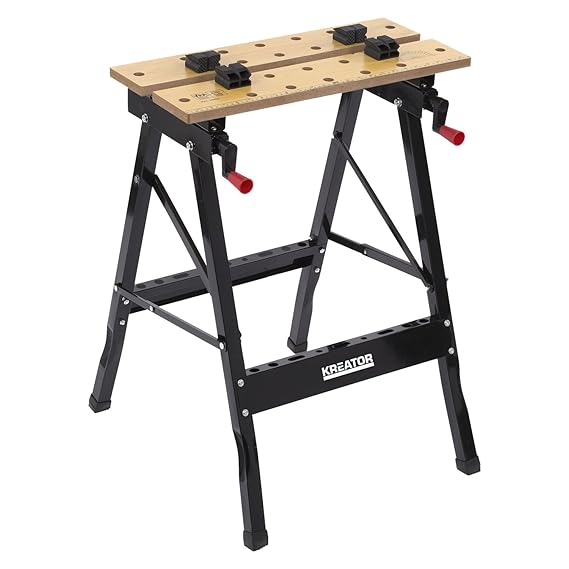 Kreator Werkbank Arbeitstisch Stahl klappbar - 100 kg Tragkraft 560x220x750 mm