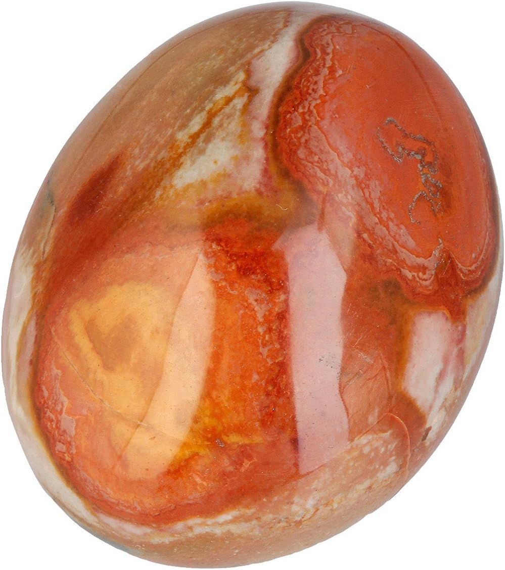 Indoor Fountains & Accessories - Rockcloud Irregular Polished Ocean Jasper Palm Stones Worry Stones Pebble Healing Crystal with Velvet Bag