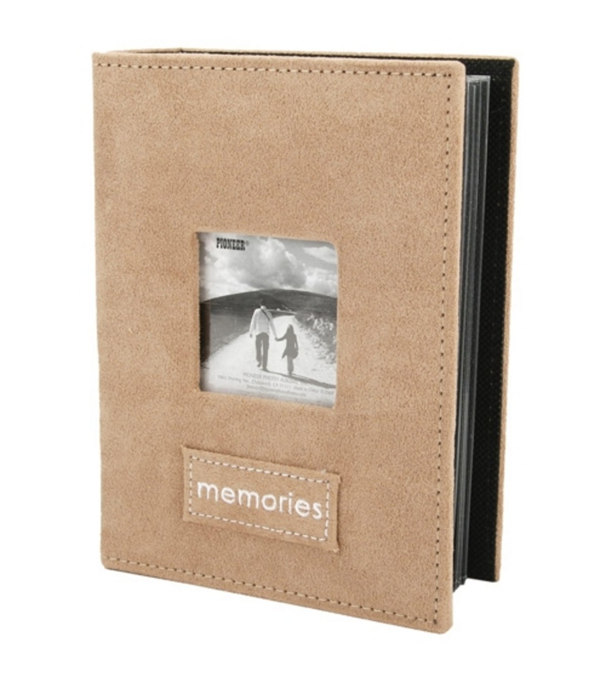 Pioneer Photo Albums PTCH-100 Embroidered Patch Faux Suede 100-Pocket Photo Album, Tan