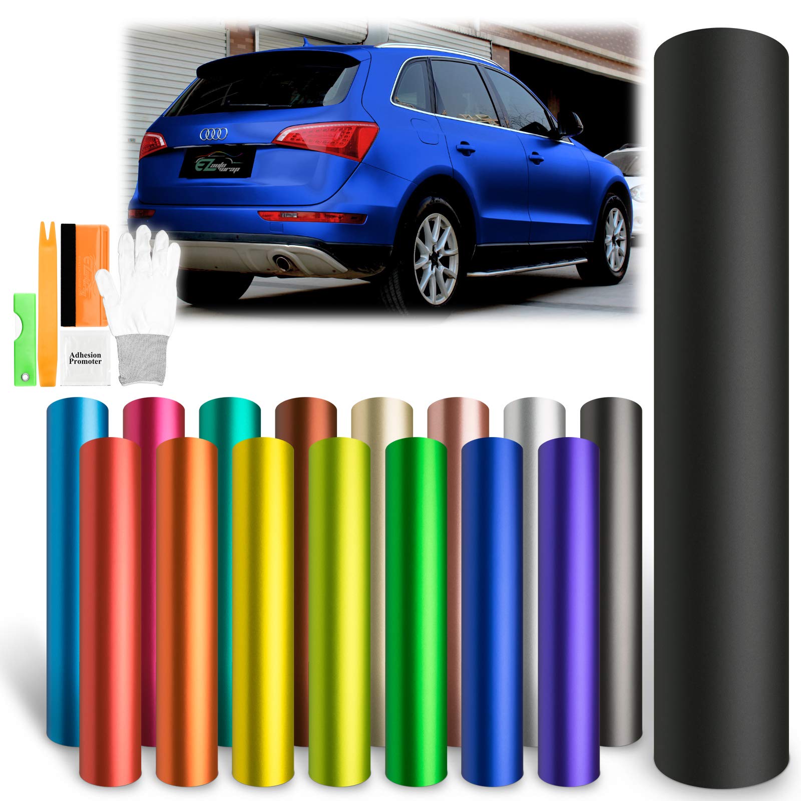 Satin Chrome Teal Car Vinyl Wrap Sticker Decal Sheet with Air Release Bubble Free Self Adhesive Peel and Stick - 4"X8" (10cm x 20cm) Sample
