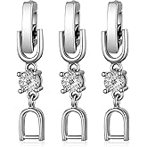 3 PCS Silver Bracelet Extender Watch Extender Clasp Fold Over Clasp Foldover Clip Crystal Rhinestones for Bracelets, Necklaces, Watches, Jewelry Making (Silver)