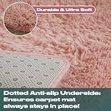 Sienna Blush Pink Rug 80x150cm Anti-Slip Plush Shaggy Bedroom Living Room view 3