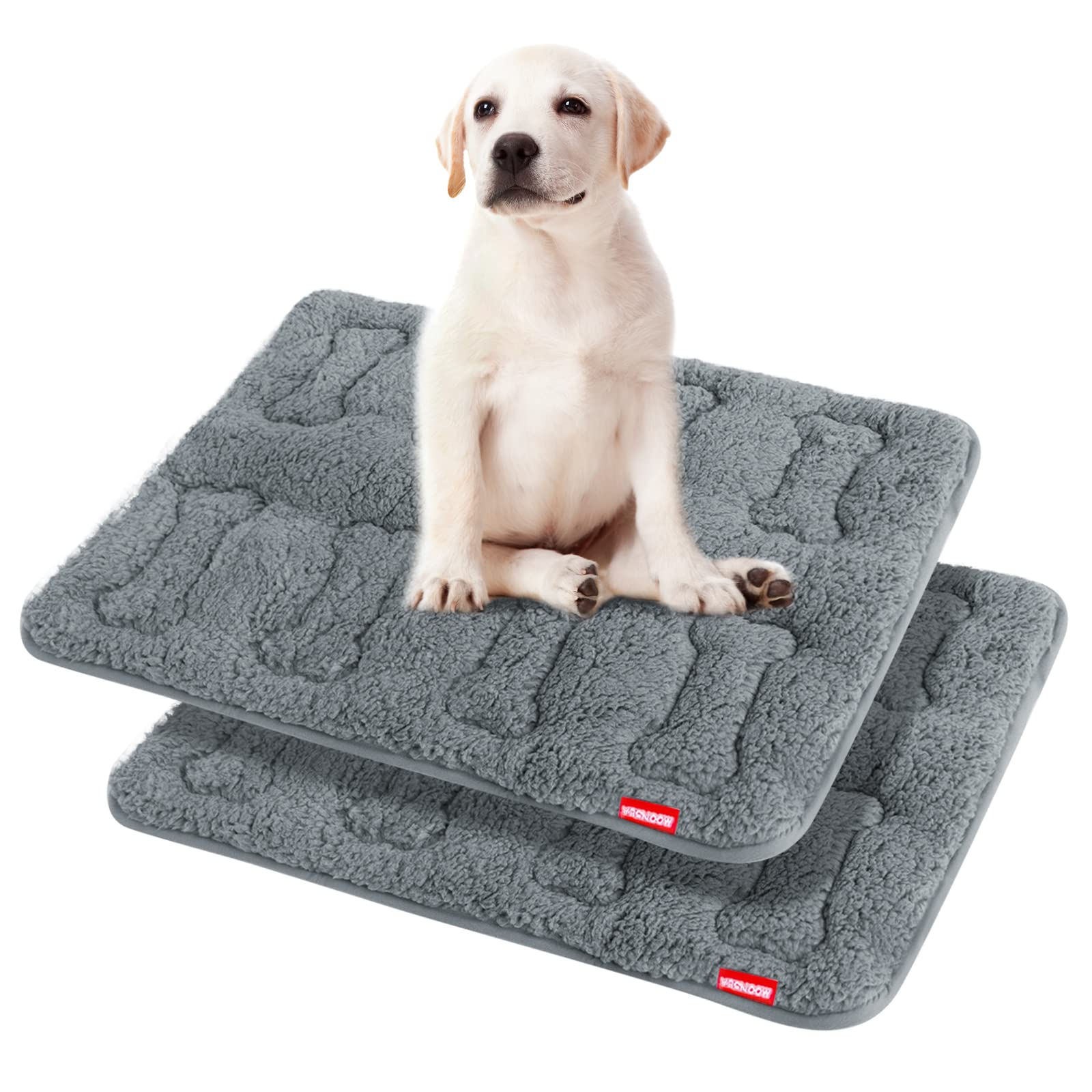 Photo 1 of Dog Bed Crate Mat(30" X 19") 2 Pack, Soft Plush Dog Bed Pad Machine Washable Crate Pad, Grey